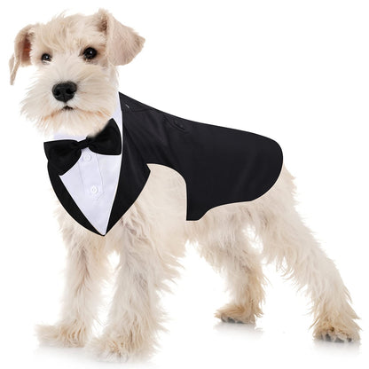Top Quality Formal Dog Tuxedo Outfit for Weddings with Bandana