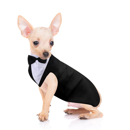 Top Quality Formal Dog Tuxedo Outfit for Weddings with Bandana