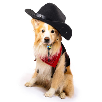 Durable and Lightweight Printed Head Bandana Cowboy Outfit for Dogs