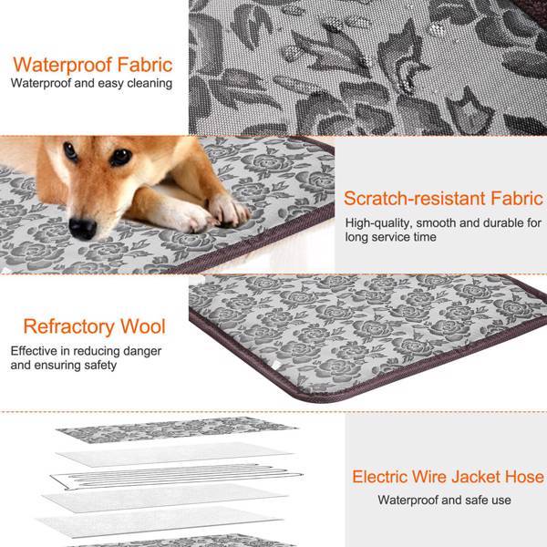 Pet Heating Pad, Waterproof Adjustable Warm Blanket
