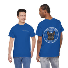 Frenchie Society T-Shirt — Blue & Orange Dog Lover Tee