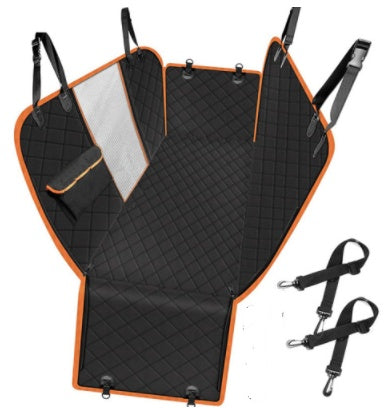 Car Back Seat Pet Mat With Zipper And Pocket For Travel