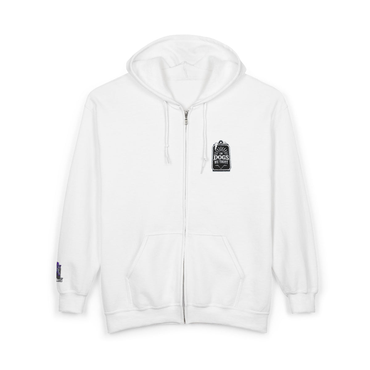Unisex "In Dogs We Trust" Full-Zip Hoodie – Midweight Dog Lover's Sweatshirt