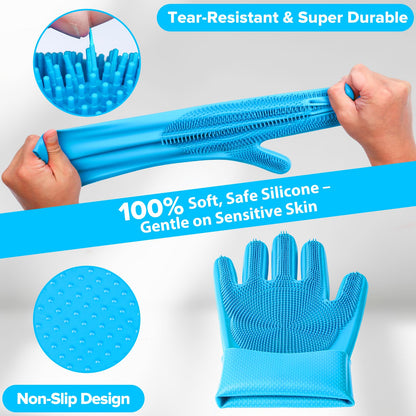 Premium Quality 6PCS Pet Grooming Kit with Pet Gloves for Grooming Dogs, Cats and Horses