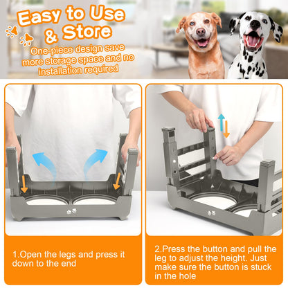 Elevated Dog Bowls with Adjustable Stand