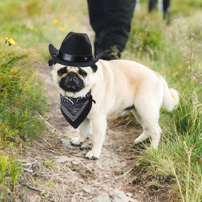 Durable and Lightweight Printed Head Bandana Cowboy Outfit for Dogs