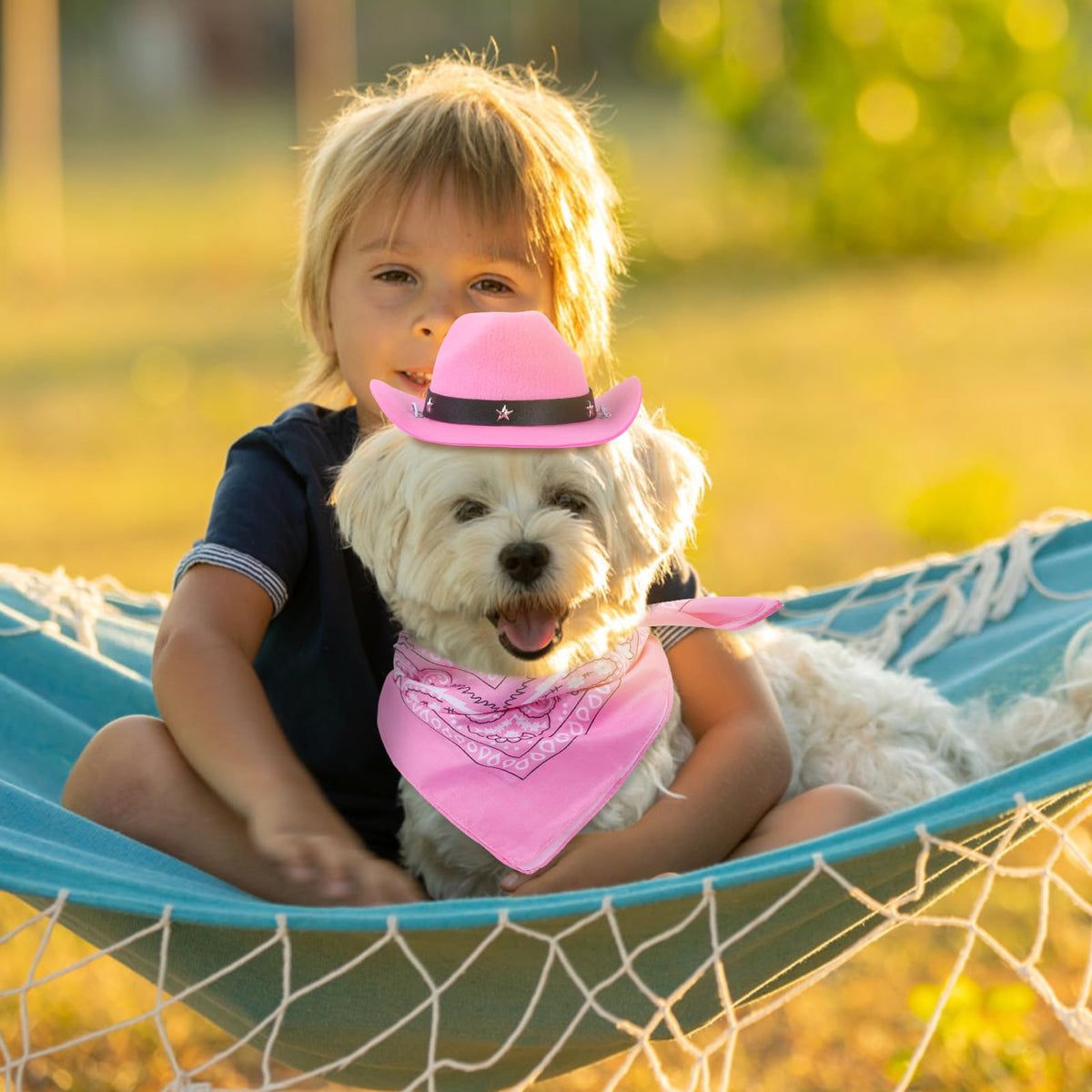 Durable and Lightweight Printed Head Bandana Cowboy Outfit for Dogs