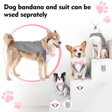 Weewooday Dog Tuxedo & Bandana Set – Formal Pet Suit, XL (Cute Style)