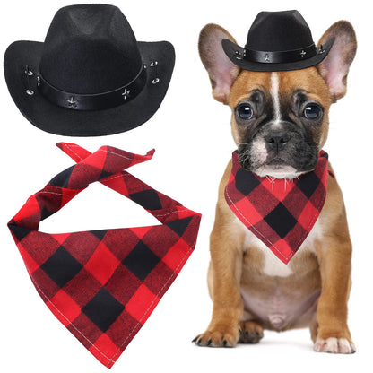 Durable and Lightweight Printed Head Bandana Cowboy Outfit for Dogs
