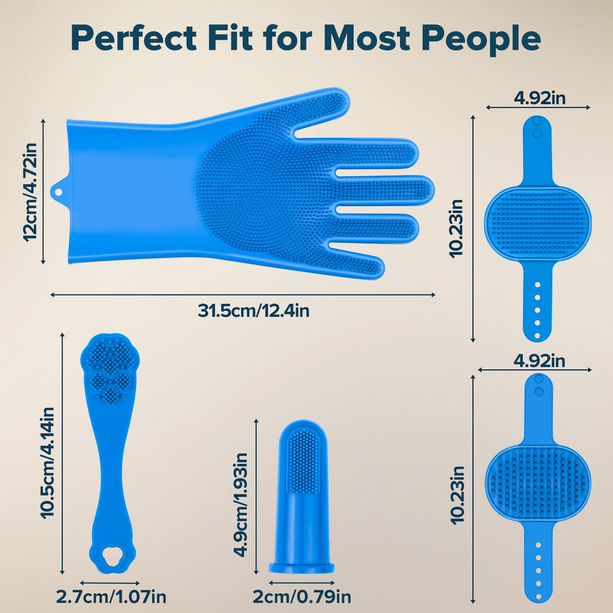 Premium Quality 6PCS Pet Grooming Kit with Pet Gloves for Grooming Dogs, Cats and Horses