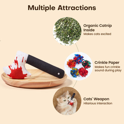 Horror Knife-Shaped Kitten Catnip Crinkly Sound Toys