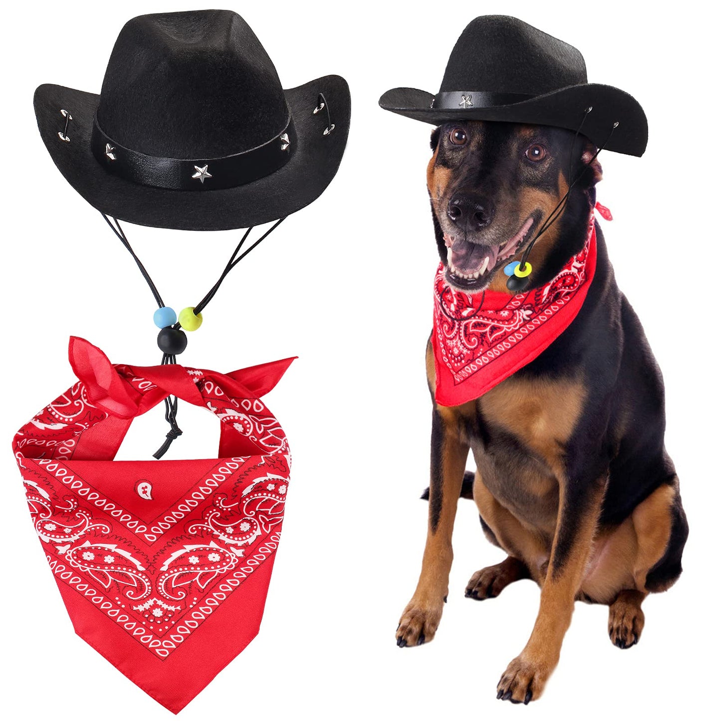 Durable and Lightweight Printed Head Bandana Cowboy Outfit for Dogs