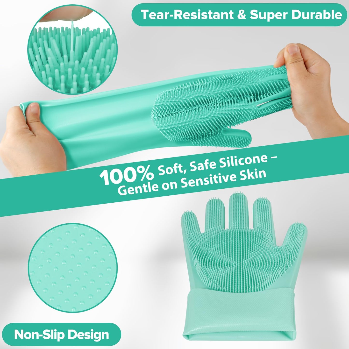 Premium Quality 6PCS Pet Grooming Kit with Pet Gloves for Grooming Dogs, Cats and Horses