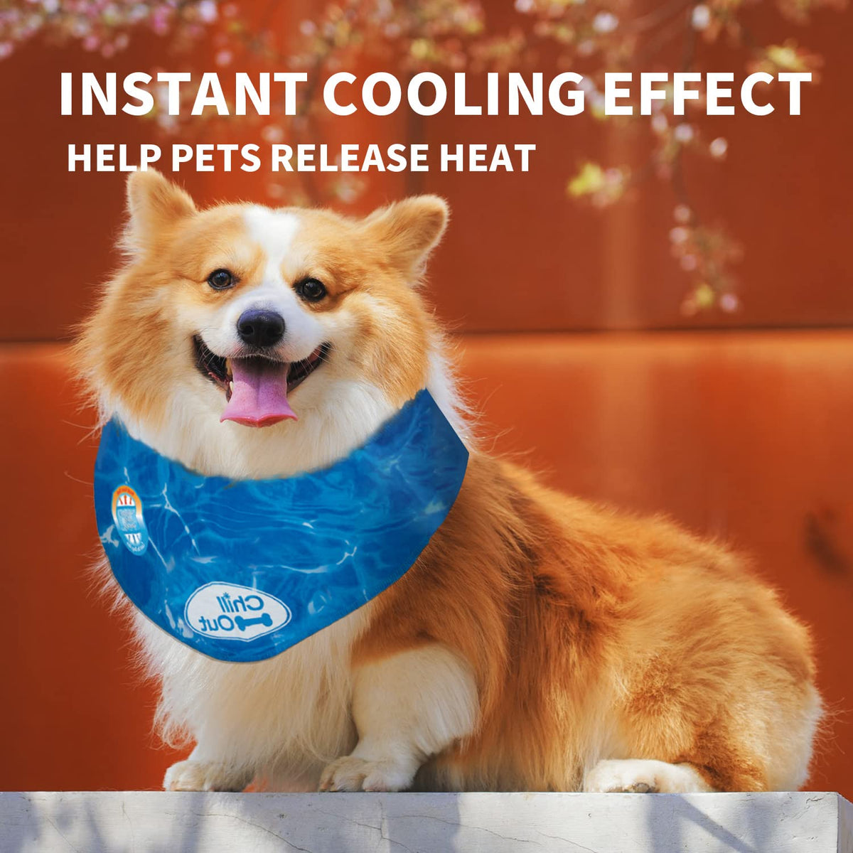 Non-Irritating and Lightweight Ice Cooling Dog Bandana for Pets