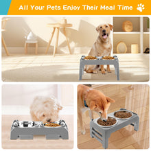 Elevated Dog Bowls with Adjustable Stand