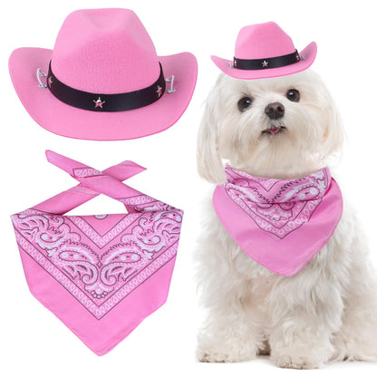 Durable and Lightweight Printed Head Bandana Cowboy Outfit for Dogs