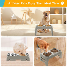 Elevated Dog Bowls with Adjustable Stand