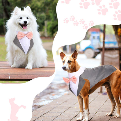 Top Quality Formal Dog Tuxedo Outfit for Weddings with Bandana
