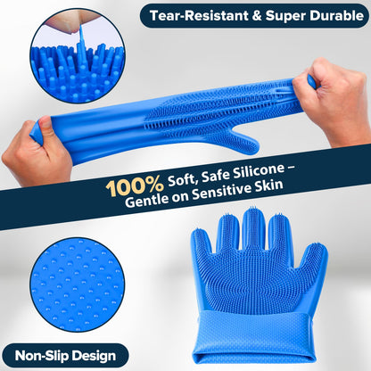 Premium Quality 6PCS Pet Grooming Kit with Pet Gloves for Grooming Dogs, Cats and Horses