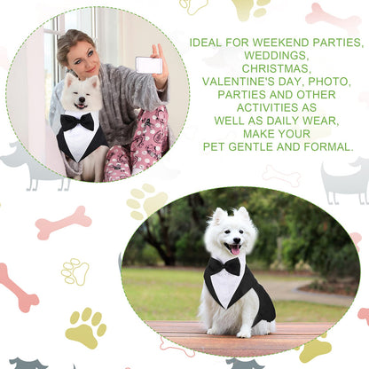 Top Quality Formal Dog Tuxedo Outfit for Weddings with Bandana