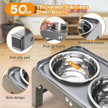 Elevated Dog Bowls with Adjustable Stand