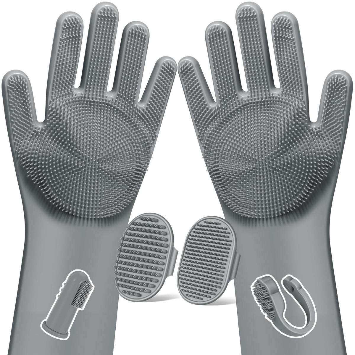 Premium Quality 6PCS Pet Grooming Kit with Pet Gloves for Grooming Dogs, Cats and Horses