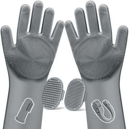 Premium Quality 6PCS Pet Grooming Kit with Pet Gloves for Grooming Dogs, Cats and Horses