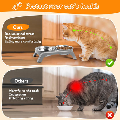 Elevated Dog Bowls with Adjustable Stand