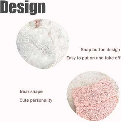 Skin Friendly and Double Layer Thick Lining Comfy Bear Blanket with Hood