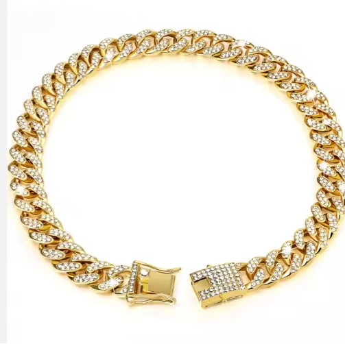 Luxury Alloy Dog Chain Sparkling  Metal Chain