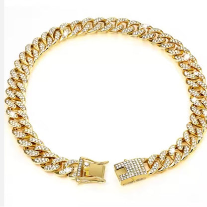 Luxury Alloy Dog Chain Sparkling  Metal Chain