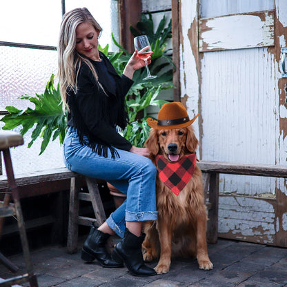 Durable and Lightweight Printed Head Bandana Cowboy Outfit for Dogs