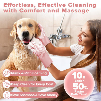 Premium Quality 6PCS Pet Grooming Kit with Pet Gloves for Grooming Dogs, Cats and Horses