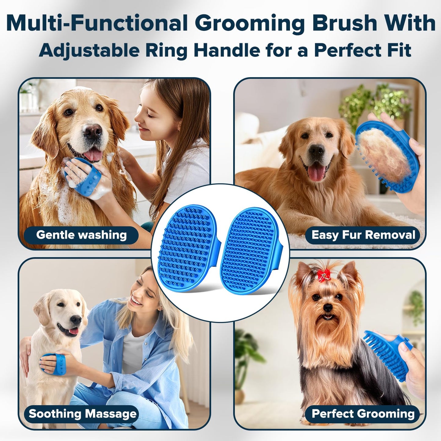 Premium Quality 6PCS Pet Grooming Kit with Pet Gloves for Grooming Dogs, Cats and Horses