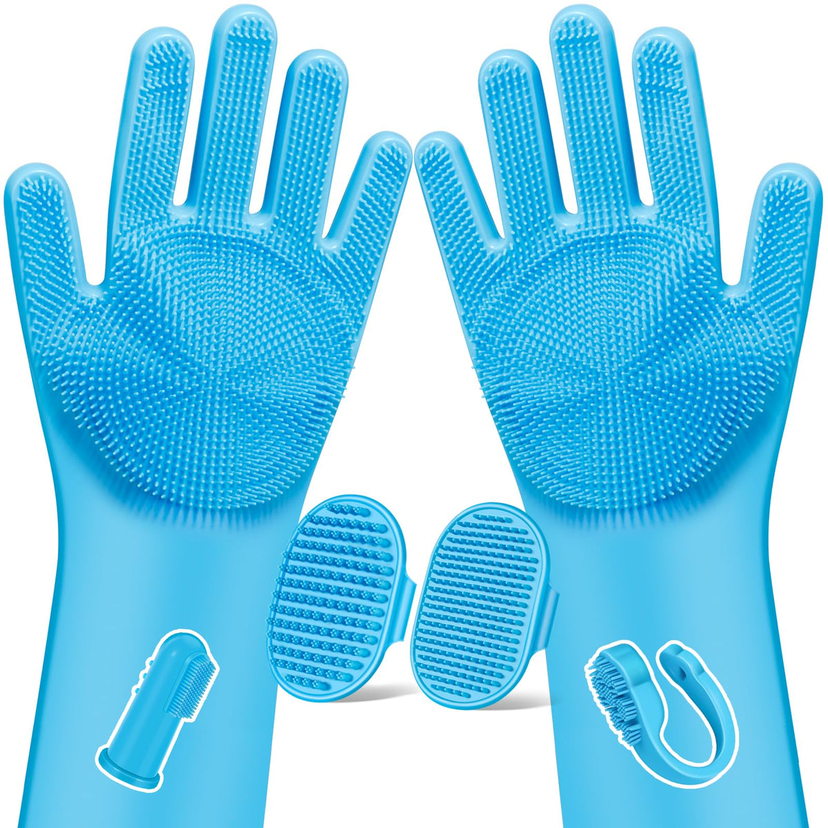 Premium Quality 6PCS Pet Grooming Kit with Pet Gloves for Grooming Dogs, Cats and Horses