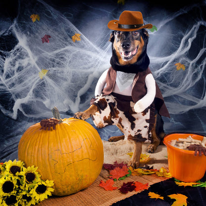 Durable and Lightweight Printed Head Bandana Cowboy Outfit for Dogs