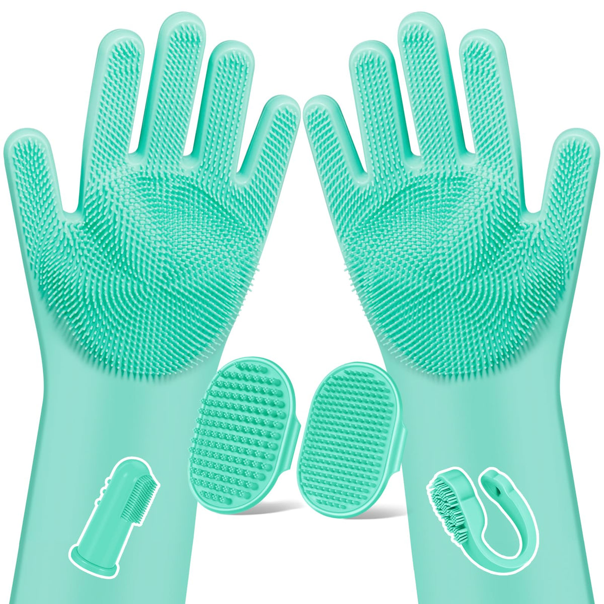 Premium Quality 6PCS Pet Grooming Kit with Pet Gloves for Grooming Dogs, Cats and Horses