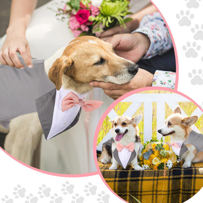 Top Quality Formal Dog Tuxedo Outfit for Weddings with Bandana