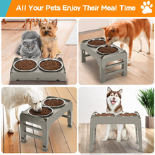 Elevated Dog Bowls with Adjustable Stand