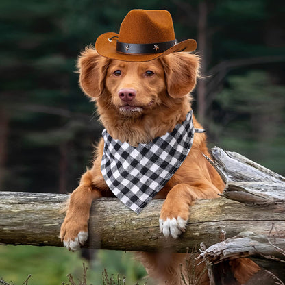 Durable and Lightweight Printed Head Bandana Cowboy Outfit for Dogs