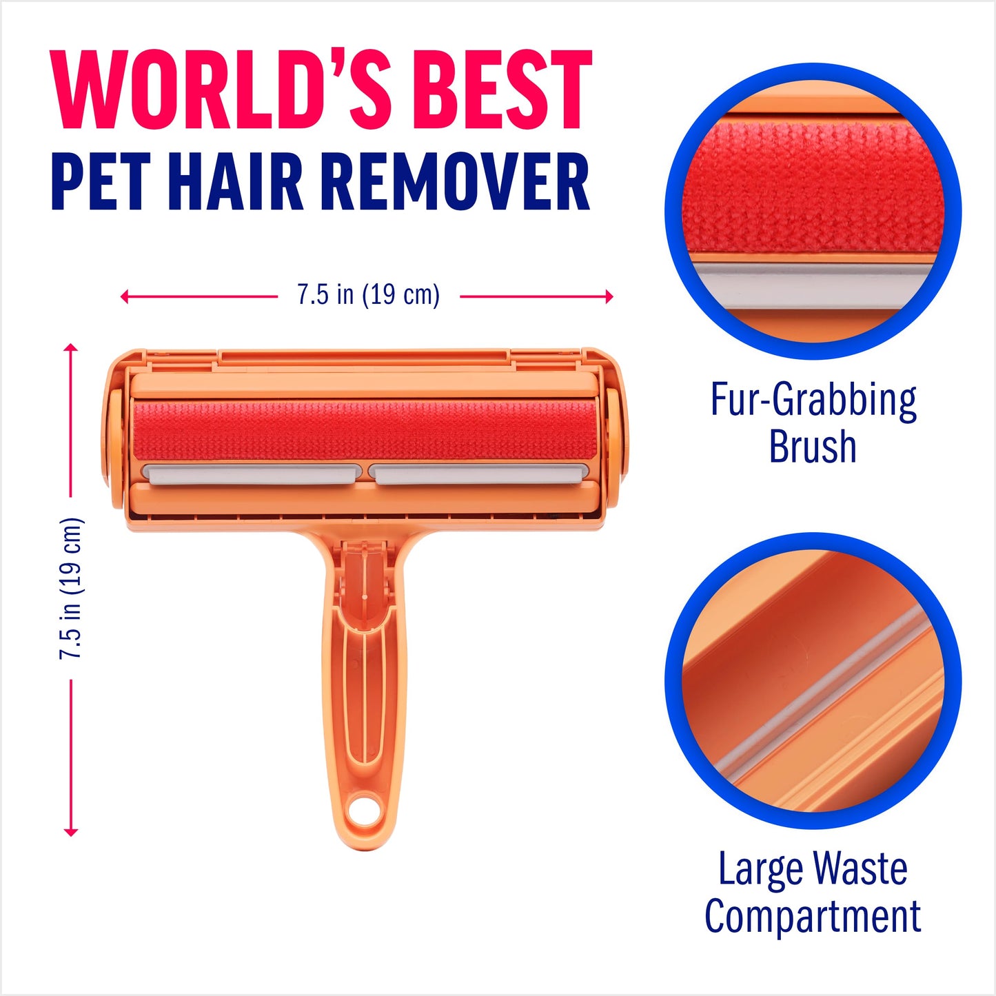 Premium Quality Pet Hair Remover Tool - Best Reusable Lint Roller for Multi-Surface Cleaning