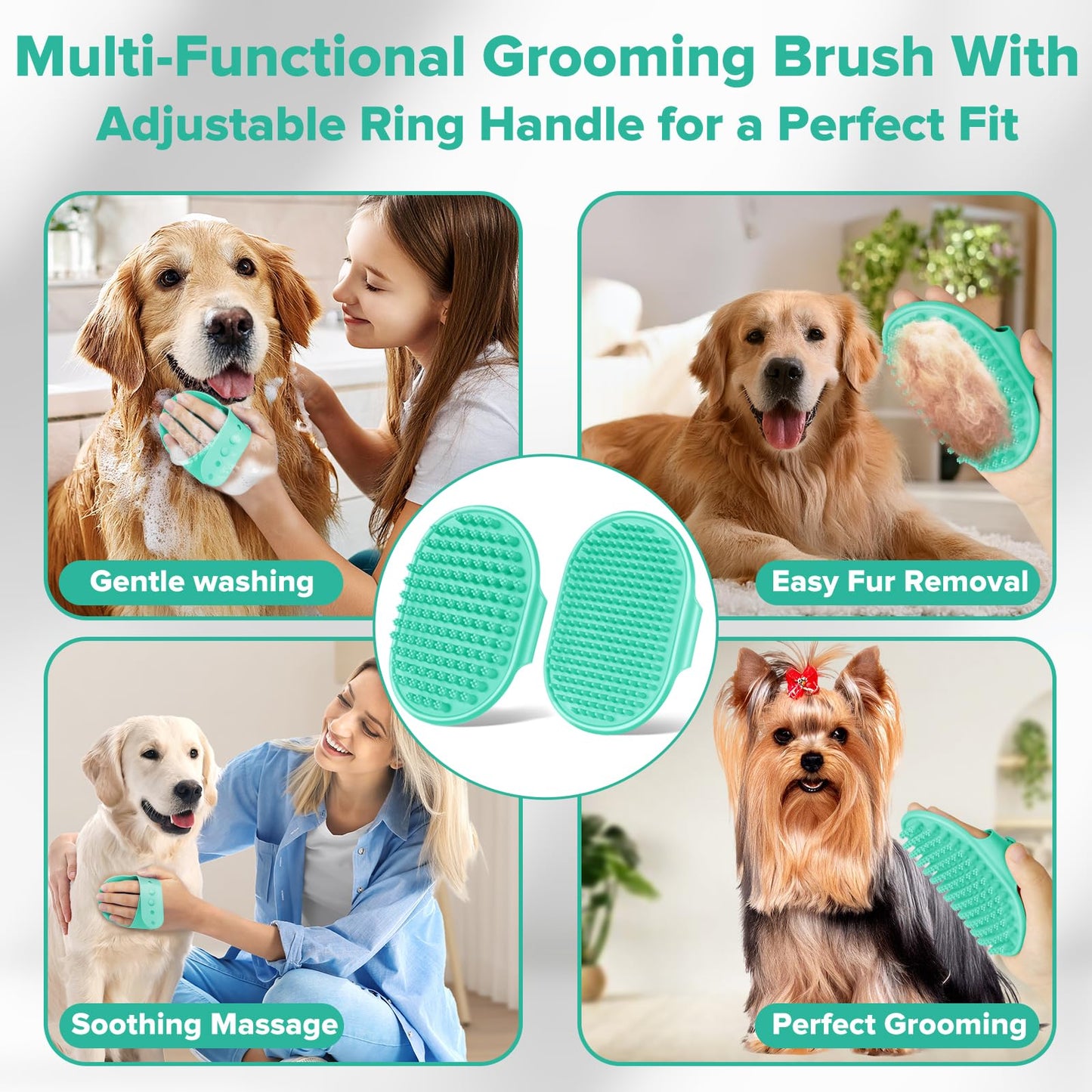 Premium Quality 6PCS Pet Grooming Kit with Pet Gloves for Grooming Dogs, Cats and Horses