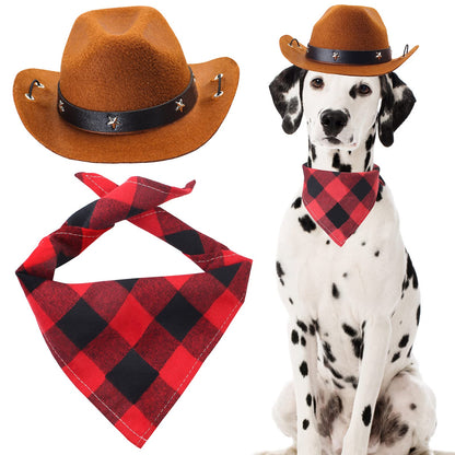 Durable and Lightweight Printed Head Bandana Cowboy Outfit for Dogs