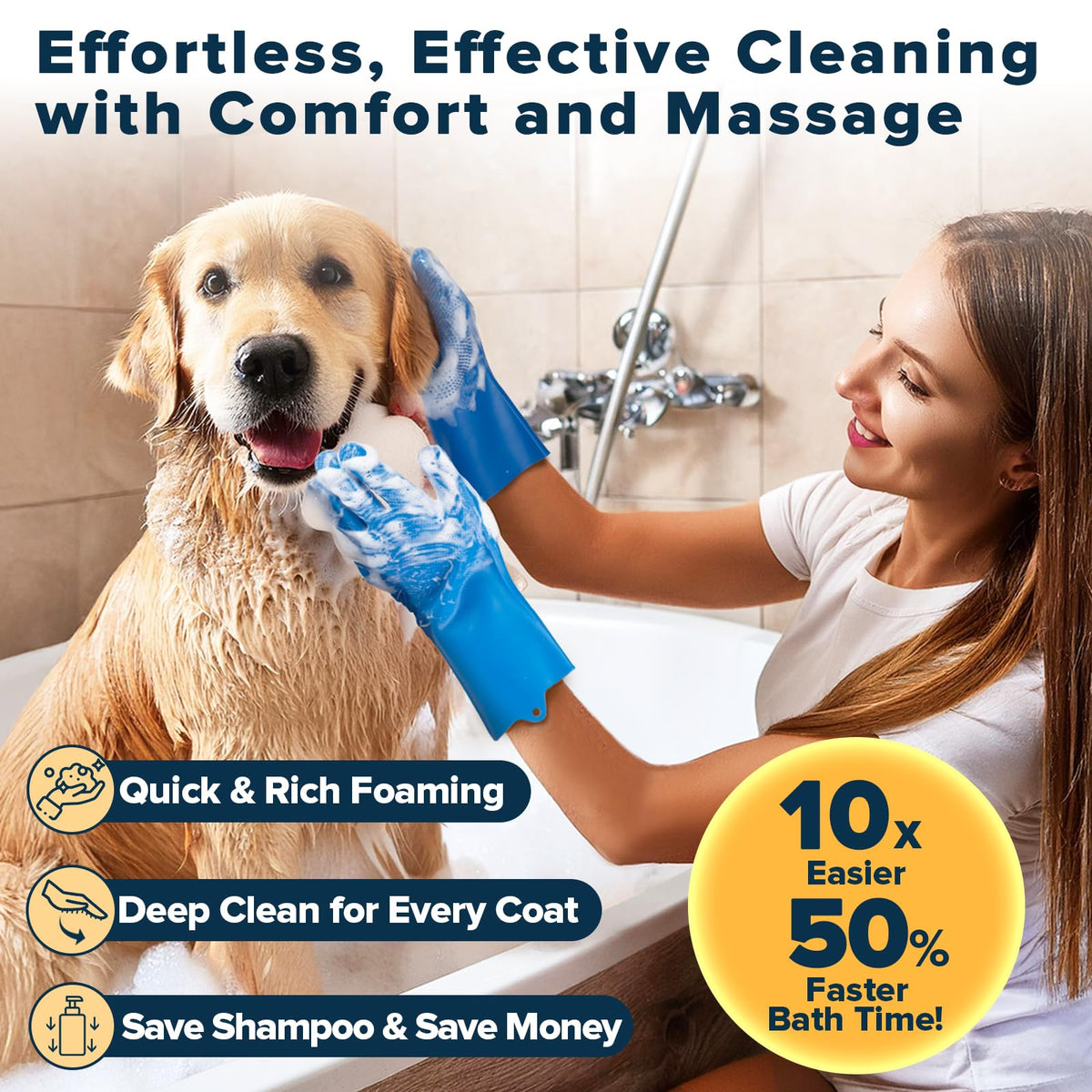Premium Quality 6PCS Pet Grooming Kit with Pet Gloves for Grooming Dogs, Cats and Horses