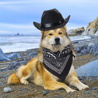 Durable and Lightweight Printed Head Bandana Cowboy Outfit for Dogs