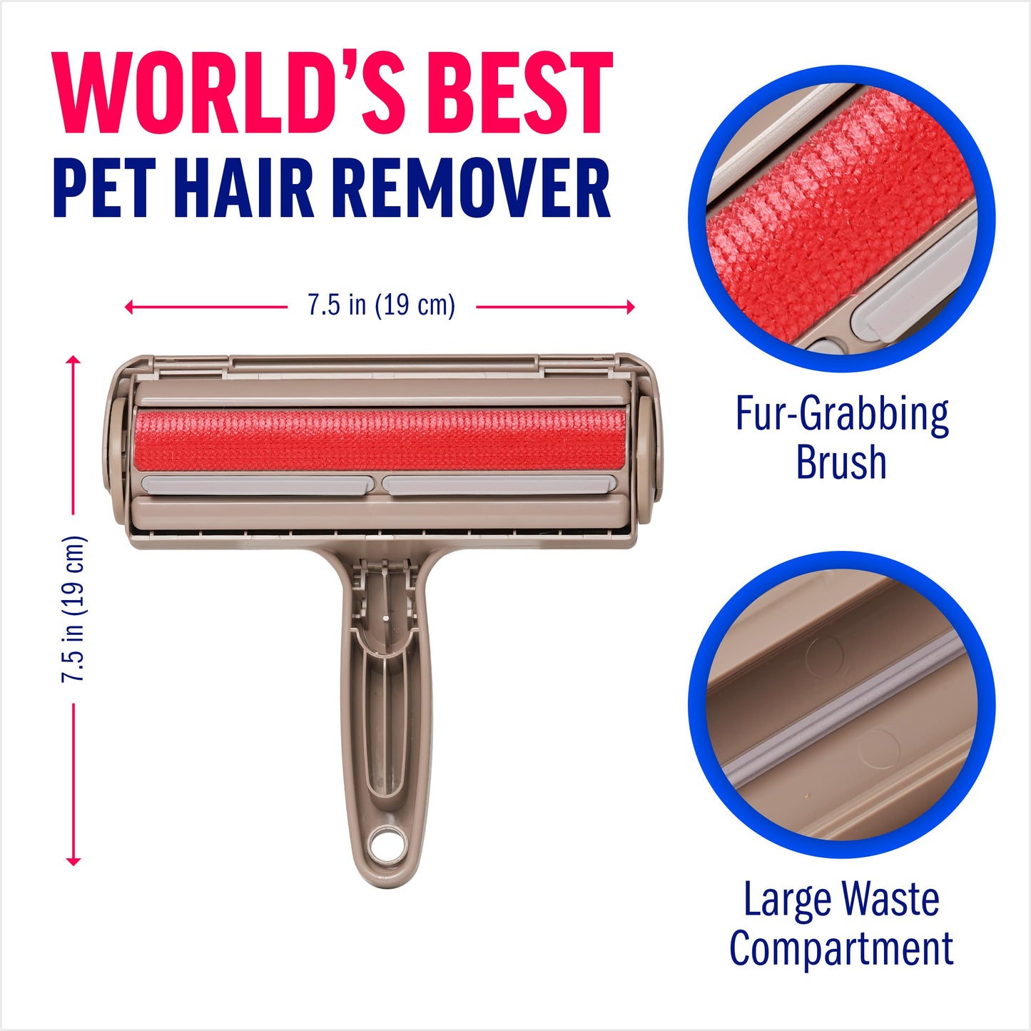 Premium Quality Pet Hair Remover Tool - Best Reusable Lint Roller for Multi-Surface Cleaning