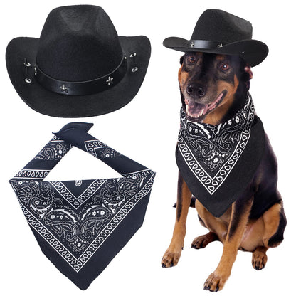 Durable and Lightweight Printed Head Bandana Cowboy Outfit for Dogs