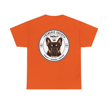 Frenchie Society Orange T-Shirt Dog Lover Tee