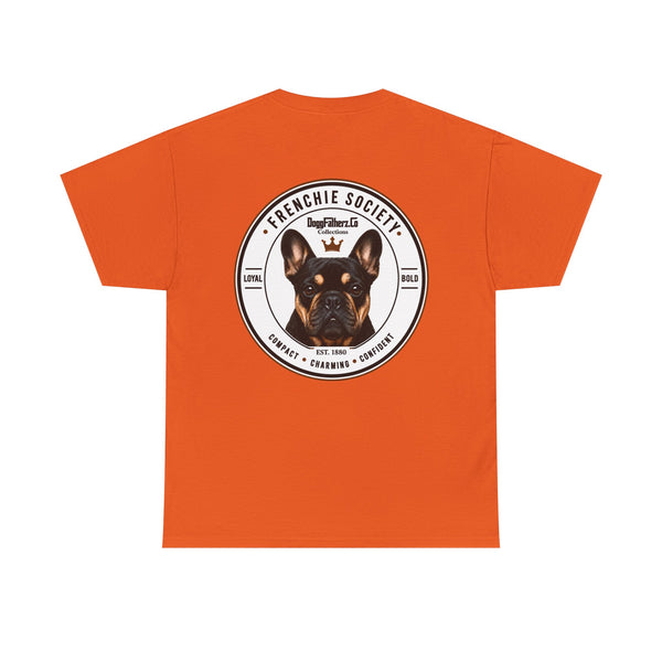 Frenchie Society Orange T-Shirt Dog Lover Tee