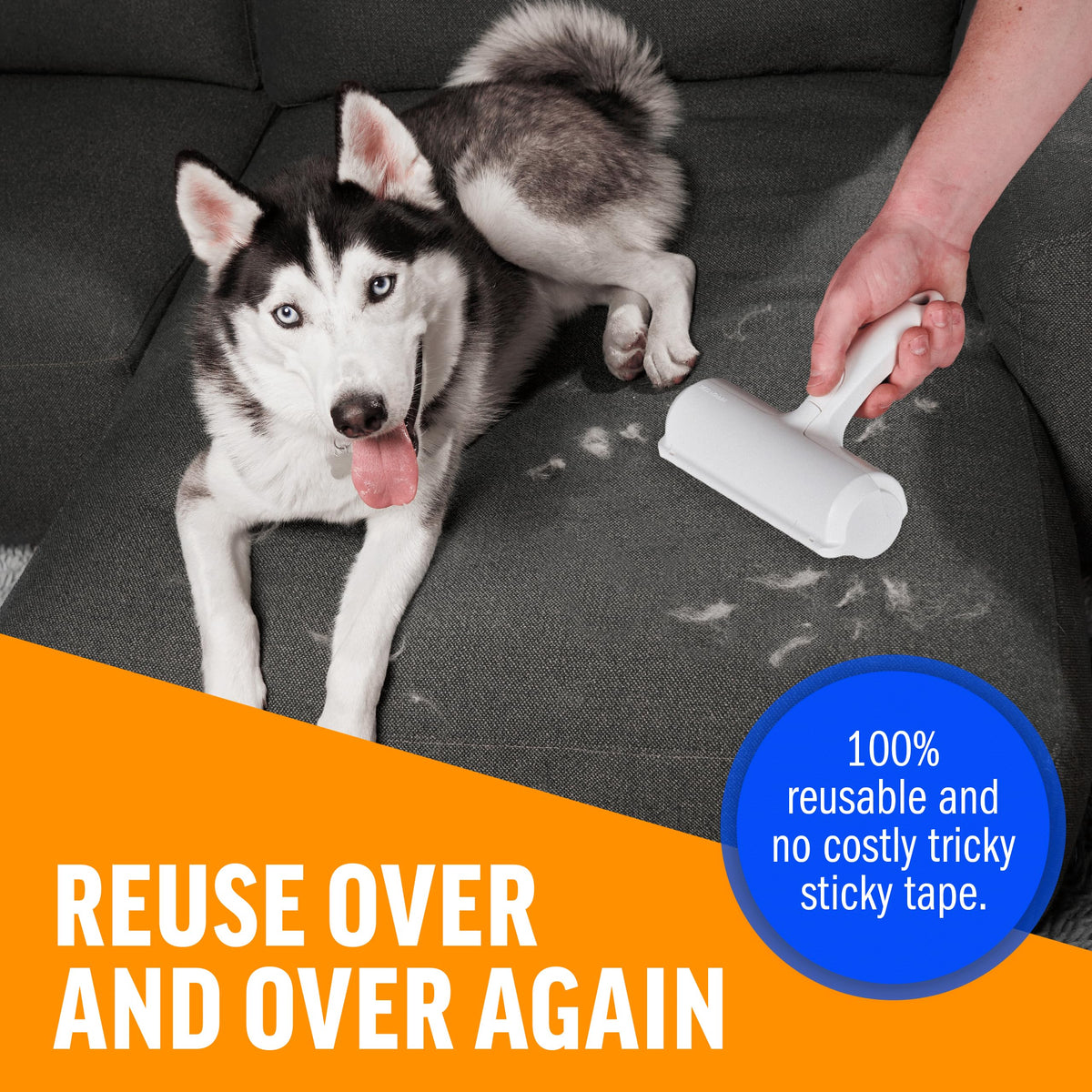Premium Quality Pet Hair Remover Tool - Best Reusable Lint Roller for Multi-Surface Cleaning
